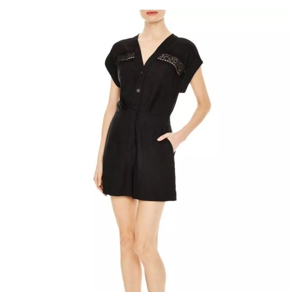 SANDRO NYANE LINEN-BLEND PLAYSUIT - Picture 3 of 13